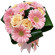 букет из кремовых роз и розовых гербер. Франция