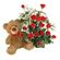 плюшевый мишка с красными розами. Греция