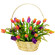 Разноцветные тюльпаны в корзине. Греция